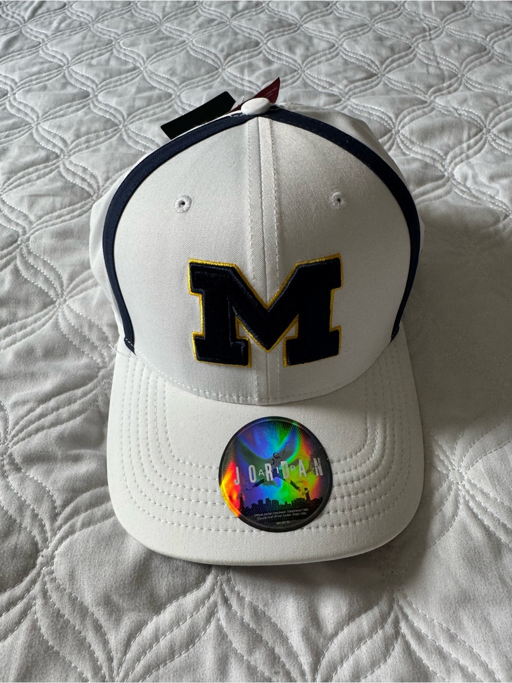 Jordan Black and White Snapback Cap Michigan Wolverines